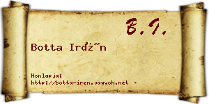 Botta Irén névjegykártya